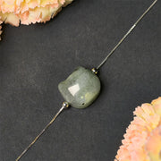 Buddha Stones 925 Sterling Silver Faceless Cat Head Natural Labradorite Healing Bracelet - image 4