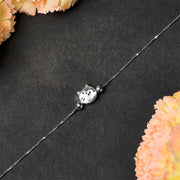 Buddha Stones 925 Sterling Silver Mini Cat Blessing Chain Bracelet - image 4