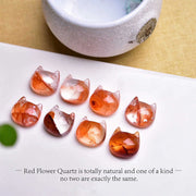 Buddha Stones 925 Sterling Silver Faceless Cat Head Natural Red Flower Quartz Passion Bracelet - image 11