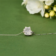 Buddha Stones 999 Sterling Silver Fortune Cat Protection Bracelet - image 2