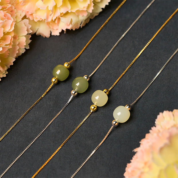 Buddha Stones 925 Sterling Silver Natural Jade Bead Abundance Chain Bracelet - image 24
