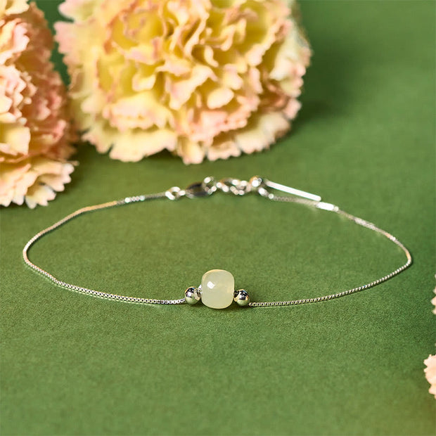 Buddha Stones 925 Sterling Silver Natural Jade Bead Abundance Chain Bracelet - Light Green Jade - 925 Sterling Silver Chain - image 19