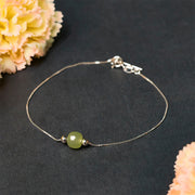 Buddha Stones 925 Sterling Silver Natural Jade Bead Abundance Chain Bracelet - image 11