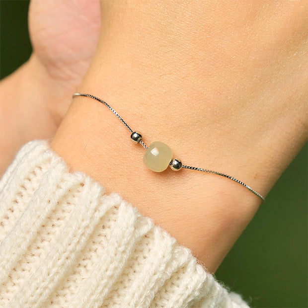 Buddha Stones 925 Sterling Silver Natural Jade Bead Abundance Chain Bracelet - image 23
