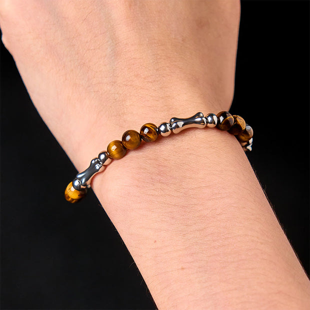 Buddha Stones Cute Bone Pattern Tiger Eye Courage Beads Bracelet - image 5