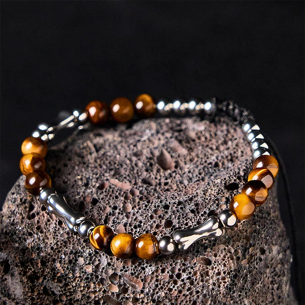 Buddha Stones Cute Bone Pattern Tiger Eye Courage Beads Bracelet - image 2