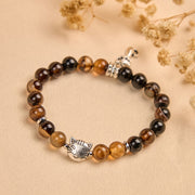 Buddha Stones Chocolate Siamese Cat Dark Brown Striped Agate Bead Protection Bracelet - image 2