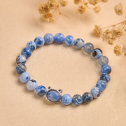 Buddha Stones Natural Cat Head Blue Agate Kyanite Protection Bracelet - image 3
