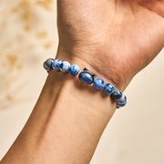 Buddha Stones Natural Cat Head Blue Agate Kyanite Protection Bracelet - image 4