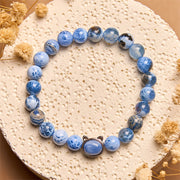 Buddha Stones Natural Cat Head Blue Agate Kyanite Protection Bracelet - image 2