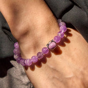 Buddha Stones Cute Cat Face Amethyst Relieves Stress Bracelet - image 10