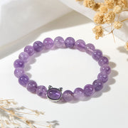 Buddha Stones Natural Amethyst Bead Cute Cat Healing Bracelet - image 2