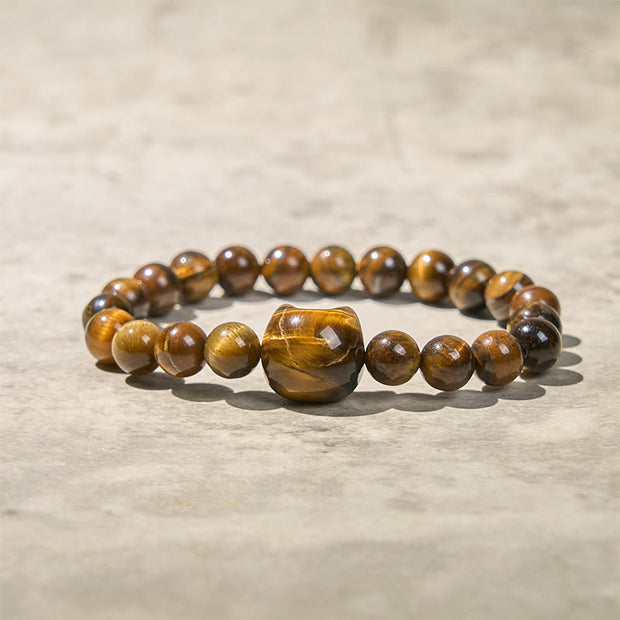 Buddha Stones Cute Cat Tiger Eye Power Beads Bracelet - image 5