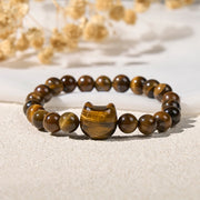 Buddha Stones Cute Cat Tiger Eye Power Beads Bracelet - image 3
