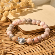 Buddha Stones 8mm Cat Design Zebra Jasper Protection Bracelet - image 2