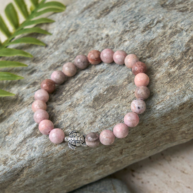Buddha Stones Turtle Design Zebra Jasper Protection Bracelet - image 6