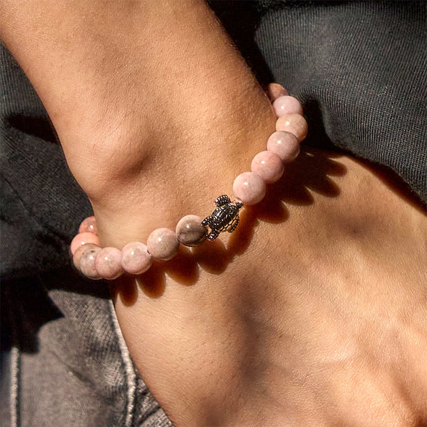 Buddha Stones Turtle Design Zebra Jasper Protection Bracelet - image 7