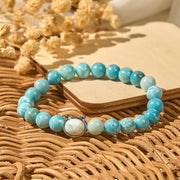 Buddha Stones Natural Cat Larimar Wisdom Beads Bracelet - image 4