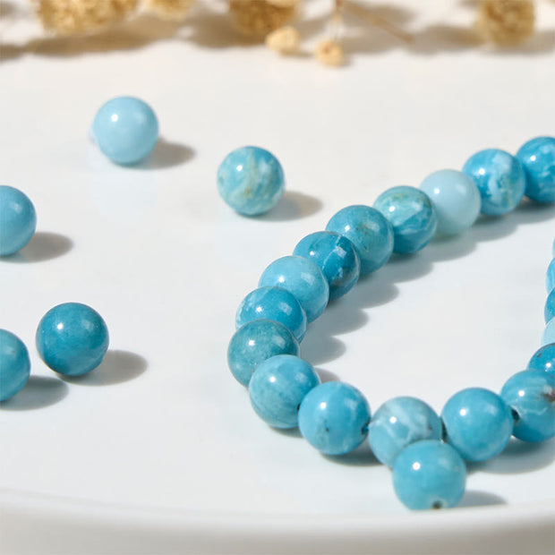 Buddha Stones Natural Cat Larimar Wisdom Beads Bracelet - image 6