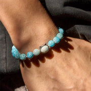 Buddha Stones Natural Cat Larimar Wisdom Beads Bracelet - image 5