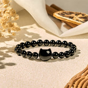 Buddha Stones Black Cat Natural Black Onyx Protection Bracelet - image 2