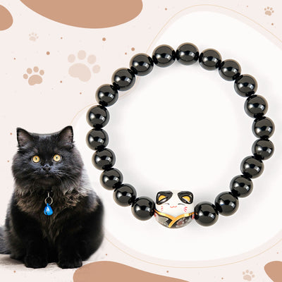 FREE Today: Protection and Support Handmade Save A Cat Black Onyx Bracelet - Black Onyx(Wrist Circumference: 15-16cm) - image 1