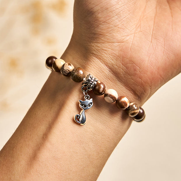 Buddha Stones Zebra Jasper Agate Bead Positive Bracelet - image 4