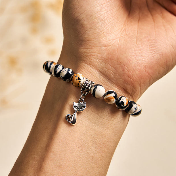 Buddha Stones Calico Cat Natural Stone Bead Confidence Bracelet - image 5