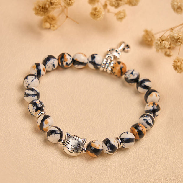 Buddha Stones Calico Cat Natural Stone Bead Confidence Bracelet - image 4