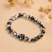 Buddha Stones Black and White Cat Fire Agate Confidence Bracelet - image 2