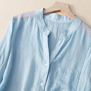 Buddha Stones Casual Plain Women's V-Neck Design Three Quarter Sleeve  Shirt - image 9