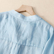 Buddha Stones Casual Plain Women's V-Neck Design Three Quarter Sleeve  Shirt - image 7
