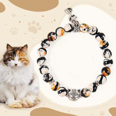 FREE Today: Confidence and Inner Strength Handmade Save A Cat Agate Stone Bracelet - Calico Cat(Wrist Circumference 15-16cm) - image 1