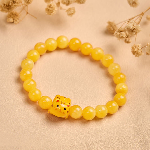 FREE Today: Positivity and Joy Handmade Save A Cat Yellow Chalcedony Ceramic Bracelet - image 2