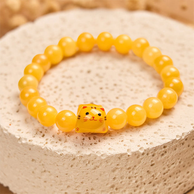 FREE Today: Positivity and Joy Handmade Save A Cat Yellow Chalcedony Ceramic Bracelet - image 4