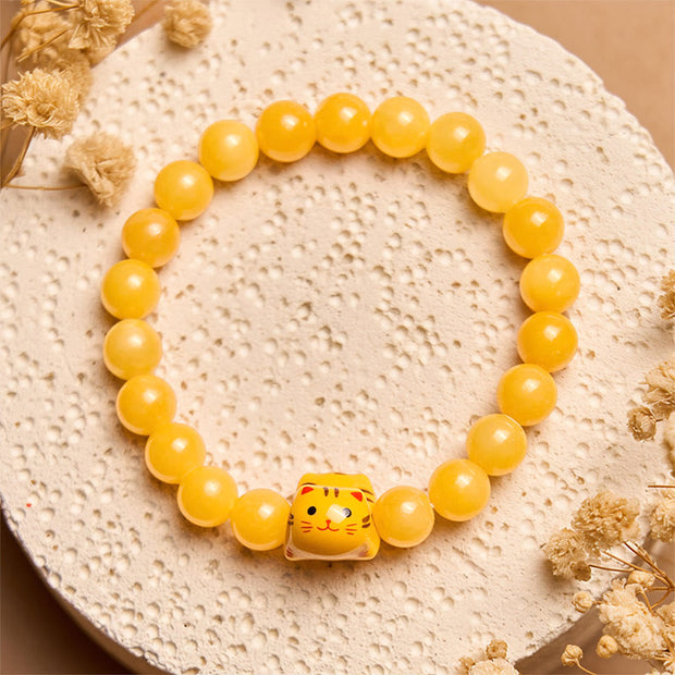 FREE Today: Positivity and Joy Handmade Save A Cat Yellow Chalcedony Ceramic Bracelet - image 3