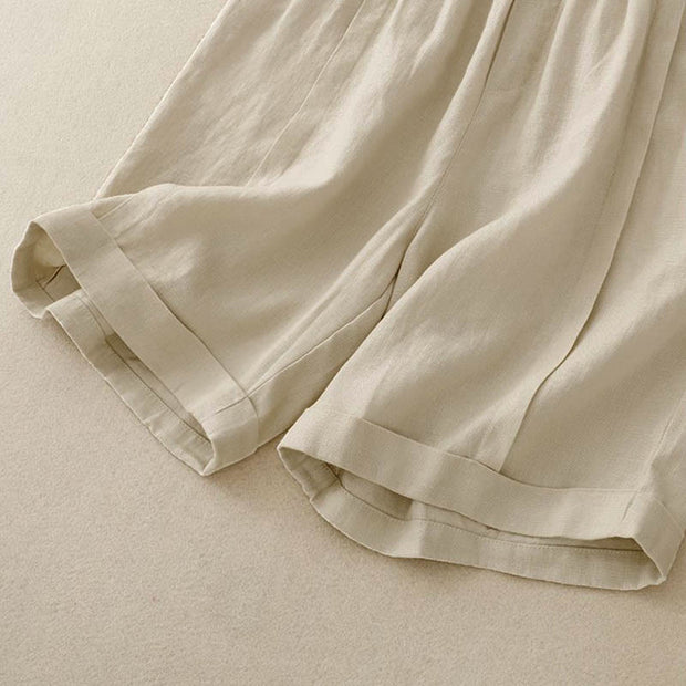Buddha Stones Casual Solid Color Women's Cotton Shorts With Pockets - image 9