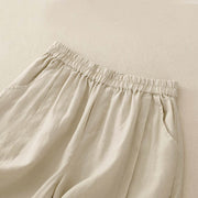 Buddha Stones Casual Solid Color Women's Cotton Shorts With Pockets - image 8
