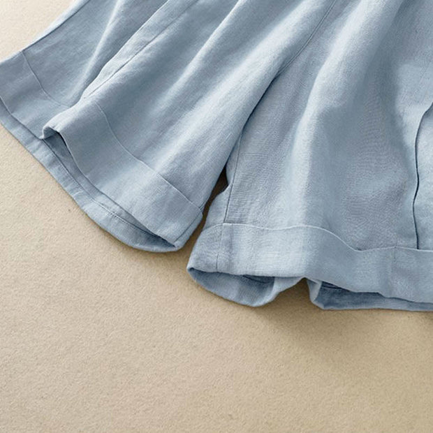 Buddha Stones Casual Solid Color Women's Cotton Shorts With Pockets - image 21