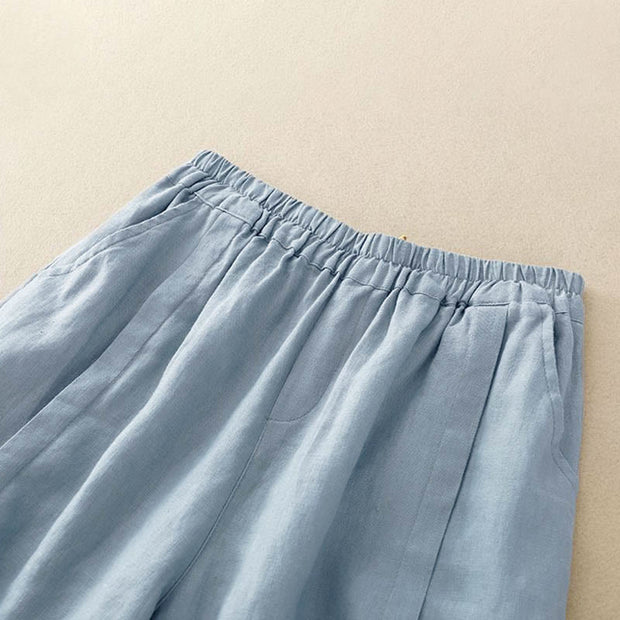 Buddha Stones Casual Solid Color Women's Cotton Shorts With Pockets - image 23