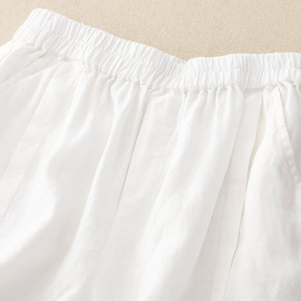 Buddha Stones Casual Solid Color Women's Cotton Shorts With Pockets - image 36