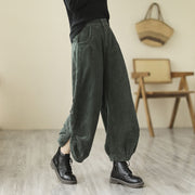 Buddha Stones Casual Buttons Leg Opening Design Women's Cotton Corduroy Pants With Pockets - DarkGreen - US8-10，UK/AU12-14，EU40-42 (2XL) - image 14