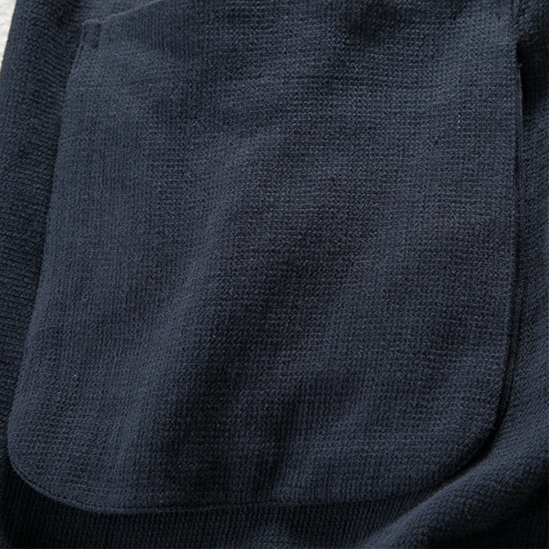 Buddha Stones Pure Color Simple Design Open Front Jacket Men's Cotton Linen Kimono With Pockets - image 4