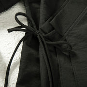Buddha Stones Casual Lace-Up Design Open Front Jacket Men's Cotton Kimono - image 4