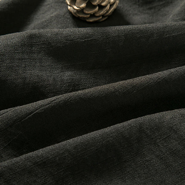 Buddha Stones Casual Lace-Up Design Open Front Jacket Men's Cotton Kimono - image 5