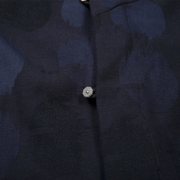 Buddha Stones Jacquard Button Men's Cotton Linen Long Sleeve Fleece-Lined Jacket Shirt - image 4