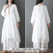Buddha Stones V-Neck Midi Tunic Dress Wide Leg Pants Meditation Zen Practice Dance Clothing - image 9
