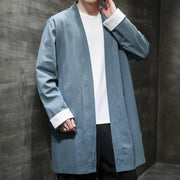 Buddha Stones Spring Vintage Open Front Men's Cotton Linen Zen Jacket Kimono - image 20