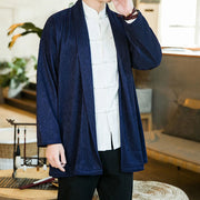 Buddha Stones Spring Pure Color Open Front Cotton Linen Men's  Jacket Kimono - image 16