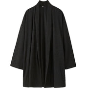 Buddha Stones Spring Pure Color Open Front Cotton Linen Men's  Jacket Kimono - image 10